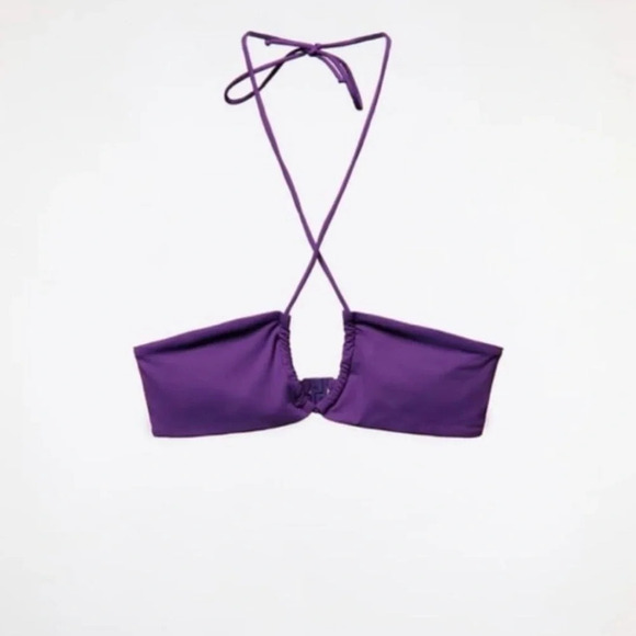 NWT ZARA Purple Curtain String Bikini XL - Picture 2 of 16